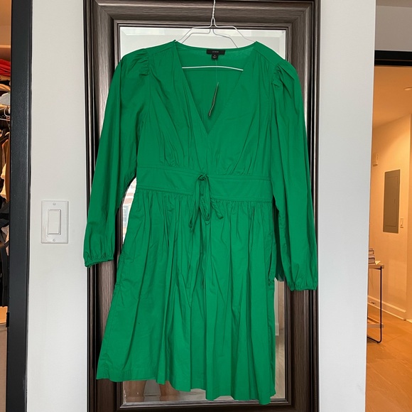 J Crew V-neck Poplin Dress - NWT - Picture 7 of 9